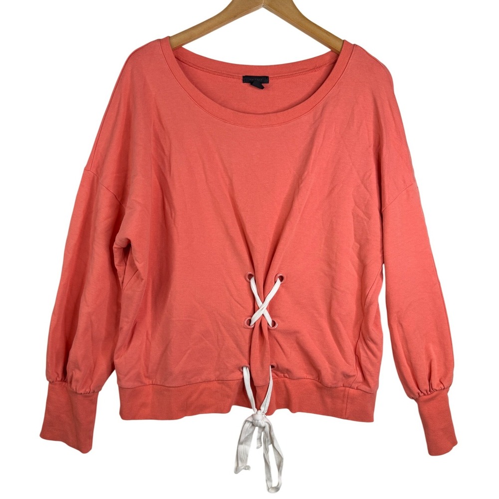 Halogen Women's Lace Up Front Pullover Sweatshirt size XXL Orange